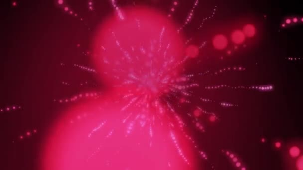 Rayos Flotantes Rosas Azules Con Efecto Bokeh Fondo Festivo Abstracto — Vídeos de Stock