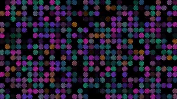 Gekleurde Knipperende Lollipops Een Zwarte Achtergrond Abstracte Feestelijke Achtergrond Voor — Stockvideo