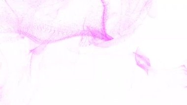 Beyaz zemin üzerinde pembe parçacıklardan oluşan bir fırtına, parçacık kasırgası. Parçacık dalgası. Reklam için soyut bir arkaplan, metin. Yaratıcı dinamikler animasyonu şekillendirir. İş banyosu. 60 fps 3B görüntüleyici.