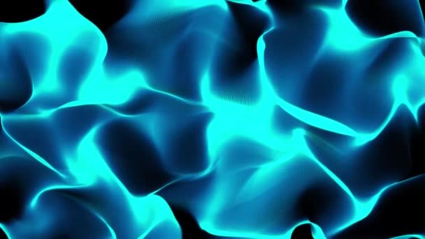 Υψηλής Τεχνολογίας Πεδίο Σωματίδια Λάμψη Σχηματίζουν Γραμμές Και Επιφανειακά Κύματα — Αρχείο Βίντεο