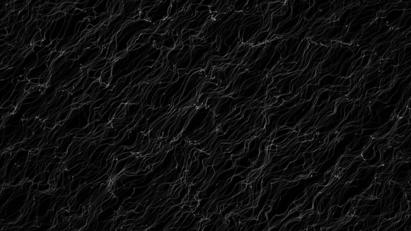 Fluxo Diagonal Fios Brancos Ondulados Sobre Fundo Preto Fenómeno Cósmico — Fotografia de Stock