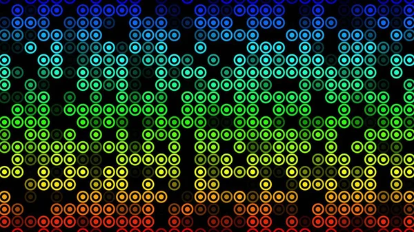 Des Cercles Clignotants Multicolores Sur Fond Noir Résumé Fond Festif — Photo