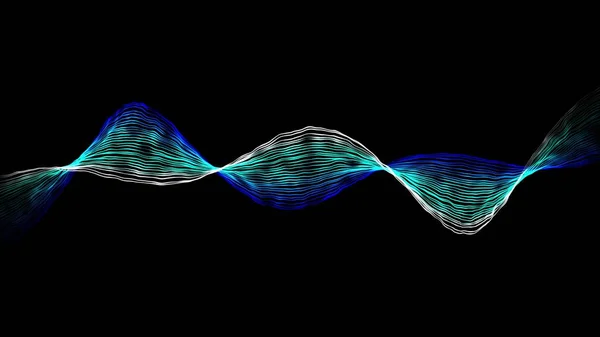 多色の線の渦巻く流れ 線の滑らかな流れ 渦巻く道に沿って螺旋状に渦巻く色の線 光の線や光の筋の抽象的な背景の流れ 3Dレンダリング — ストック写真