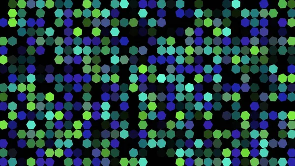 Colored Flashing Hexagons Black Background Abstract Festive Background Advertising Congratulations — Stock Photo, Image