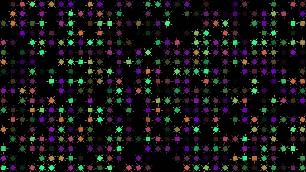 Bunt Blinkende Quadrate Auf Schwarzem Hintergrund Abstrakter Festlicher Hintergrund Für — Stockfoto