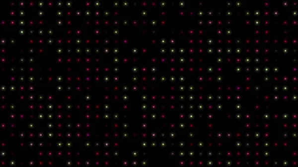 Farbig Blinkende Rotierende Sterne Auf Schwarzem Grund Abstrakter Festlicher Hintergrund — Stockfoto