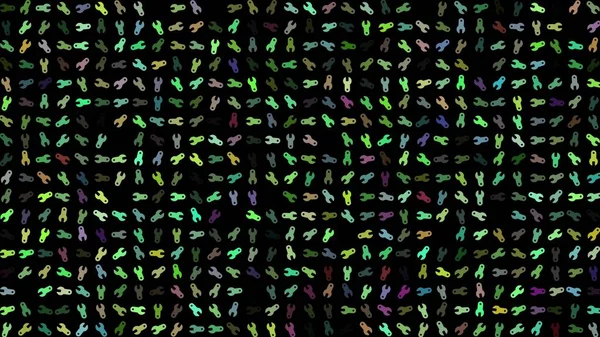Farbig Blinkende Drehschlüssel Auf Schwarzem Abstrakter Festlicher Hintergrund Für Werbung — Stockfoto