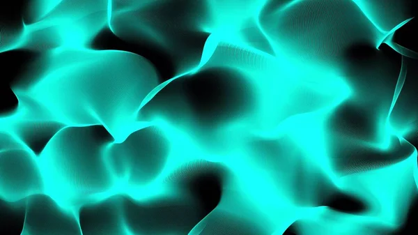 High tech field with glow particles form lines and surface waves. Digital wave background. Hi-tech information flow, blockchain, bigdata visualization. Backdrop for advertise. 3D render.