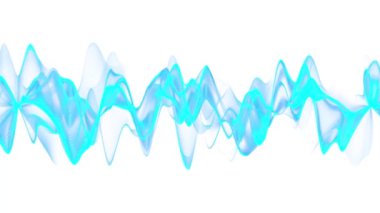 Enerji dalgaları. Ses dalgaları. Soyut hareket arkaplanı. Dalga soyutlaması. Fantastik parçacık dalga nesnesi. Reklam için soyut festival arkaplanı. 60 fps 3B görüntüleyici.