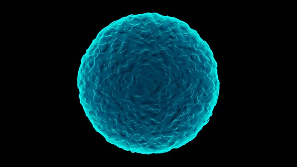 Vírus Azul Isolado Fundo Preto Renderização — Fotografia de Stock
