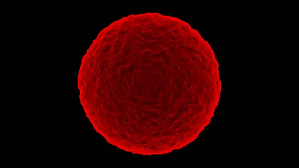 Червоний Вірус Ізольовано Чорному Тлі Візуалізація — стокове фото