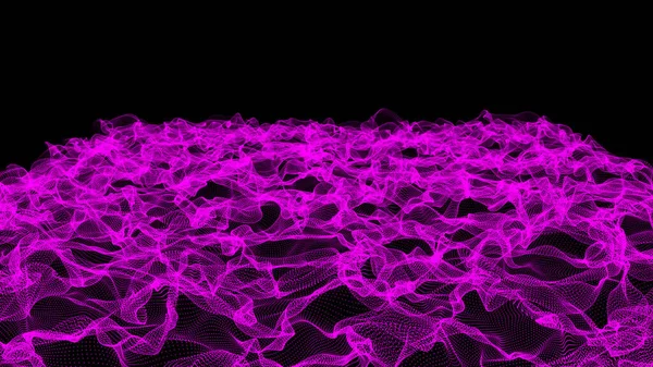 Dot Violet Wave Line Light Gradient Dark Background Abstract Technology — Stock Photo, Image