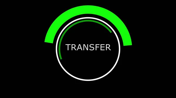 Übertragungskreis Balken Fortschritt Auf Schwarzem Hintergrund Lastenbildschirm Für Geldüberweisungen Kreis — Stockfoto