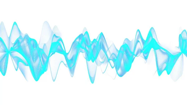 エネルギー波だ 音声波だ 抽象的な動きの背景 波の抽象化 素晴らしい粒子波の物体 広告の要約お祝いの背景 3Dレンダリング — ストック写真