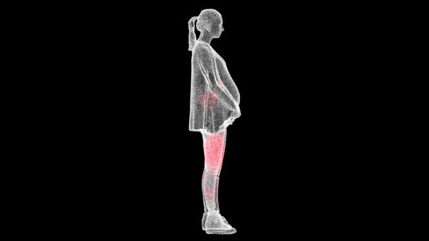 Spread Virus Volumetric Body Pregnant Person Monochrome Black Background Visual — Stock Video