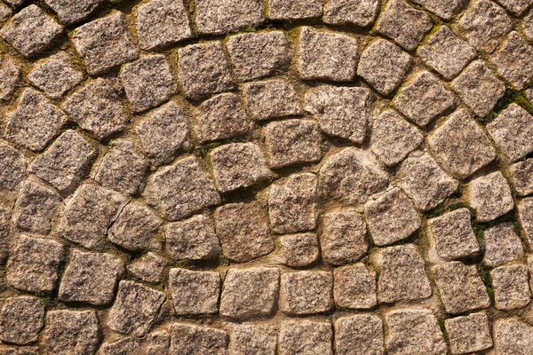石の舗装 トップビュー 石畳の道の質感 — ストック写真