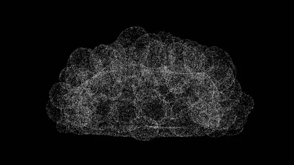 Ludzki Mózg Czarnym Tle Obiekt Wykonany Błyszczących Cząstek Koncepcja Ludzkiego — Zdjęcie stockowe
