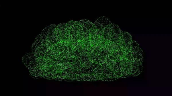 Menselijk Brein Zwarte Achtergrond Voorwerp Gemaakt Van Glinsterende Deeltjes Menselijk — Stockfoto