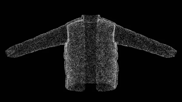 Jaket Dengan Latar Belakang Hitam Objek Yang Terbuat Dari Partikel — Stok Foto