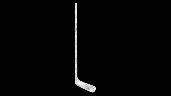 Hockey Stick Black Background Object Made Shimmering Particles Sport Concept — Stock Photo, Image