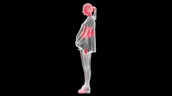 사람의 Volumetric 신체를 바이러스 확산검은 체내의 바이러스에 시각적 전형적 비디오 — 스톡 사진