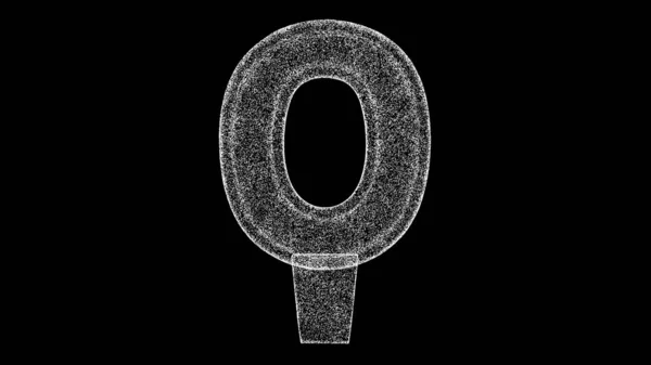 Αριθμός Ψηφίο Μηδέν Μαύρο Φόντο Αντικείμενο Φτιαγμένο Από Αστραφτερά Σωματίδια — Φωτογραφία Αρχείου