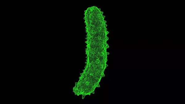 Vírus Bacterium Fundo Preto Objeto Feito Partículas Cintilantes Conceito Medicina — Fotografia de Stock