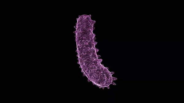 Bacterium Virus Black Background Object Made Shimmering Particles Health Medicine — Stock Photo, Image