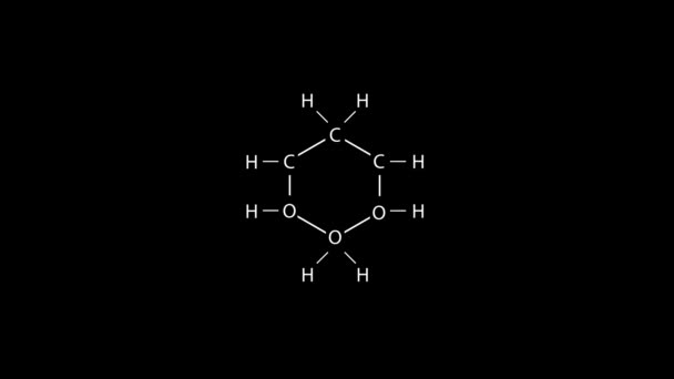 Структурна Хімічна Формула Введення Хімічної Реакції Чорному Тлі Символ Молекулярної — стокове відео