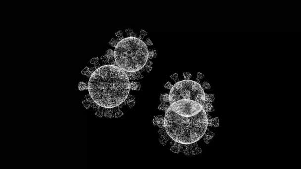 Wirusy Obracają Się Czarnym Tle Wirus Mikroskopowy Się Zamyka Koncepcja — Wideo stockowe