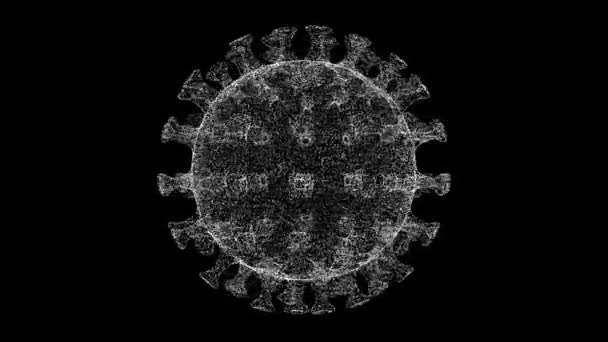 3D病毒在黑色背景下旋转 显微镜病毒关闭 医学概念 3D动画60 Fps — 图库视频影像
