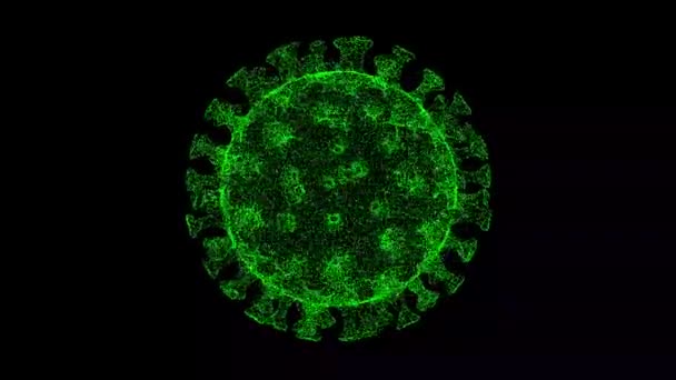 Virus Tourne Sur Fond Noir Gros Plan Sur Virus Microscope — Video