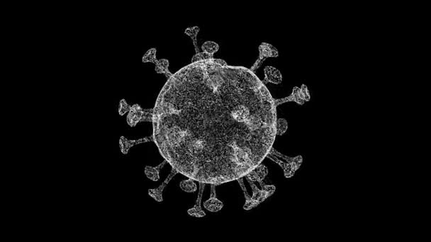 Virus Draait Zwarte Achtergrond Microscoop Virus Van Dichtbij Medisch Concept — Stockvideo
