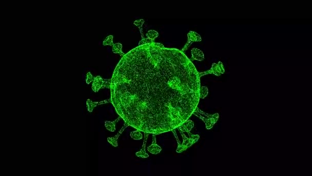 Wirus Obraca Się Czarnym Tle Wirus Mikroskopowy Się Zamyka Koncepcja — Wideo stockowe