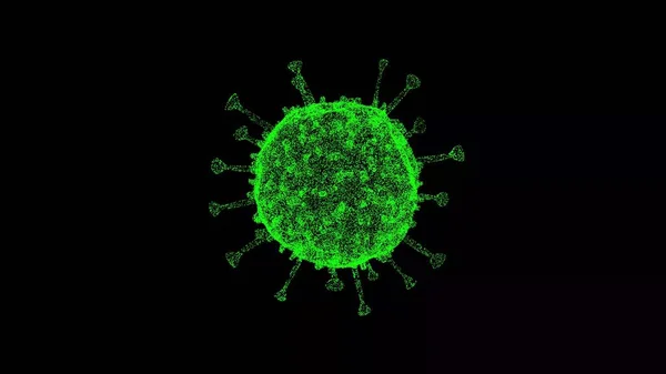 Virus Svart Bakgrund Mikroskopvirus Nära Håll Medicinskt Koncept För Titel — Stockfoto