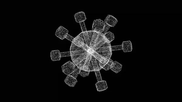 Wirus Czarnym Tle Wirus Mikroskopowy Się Zamyka Koncepcja Medyczna Tytuł — Zdjęcie stockowe