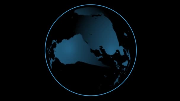 Terra Rotativa Sobre Fundo Preto Planeta Globo Abstrato Terra Girando — Vídeo de Stock