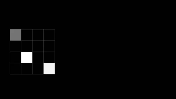 Parlayan Kareler Siyah Beyaz Yanıp Sönen Kareli Küp Uzayı Metin — Stok fotoğraf