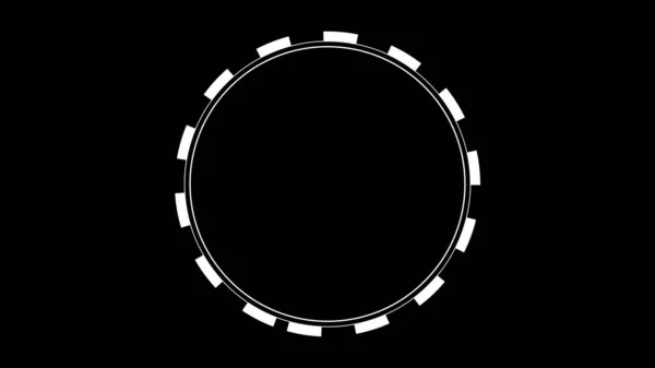 最小的黑白相间的圆形预载机 加载车轮动画 摘要漂亮的圆形加载动画 3D动画 — 图库照片