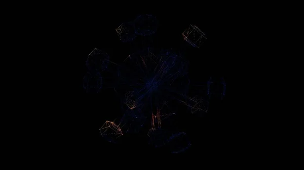 病毒扫描 病毒扫描接口 Hud病毒分析 医学概念 文字介绍 3D动画 — 图库照片
