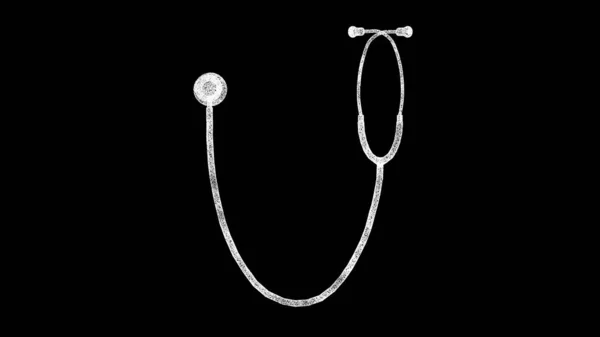 Stethoscope Μαύρο Αντικείμενο Διαλυμένο Τρεμοπαίζει Σωματίδια Επιστημονική Ιατρική Έννοια Για — Φωτογραφία Αρχείου