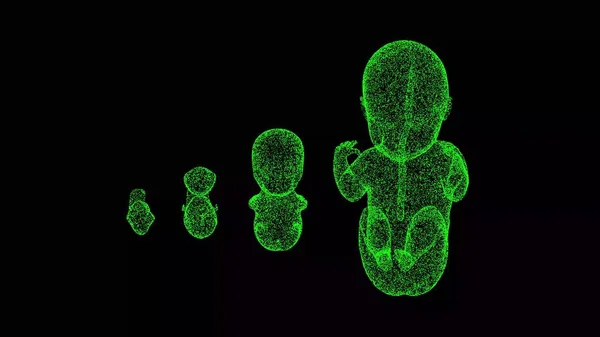 Human Embryo Black Development Human Embryo Object Dissolved Flickering Particles — Stock Photo, Image