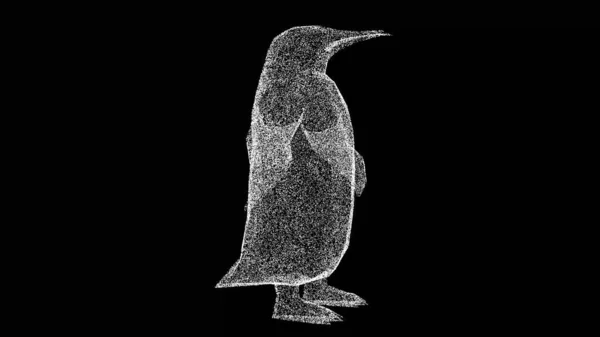 Король Пингвин Черном Фоне Объект Мерцающих Частиц Дикие Животные Концепция — стоковое фото