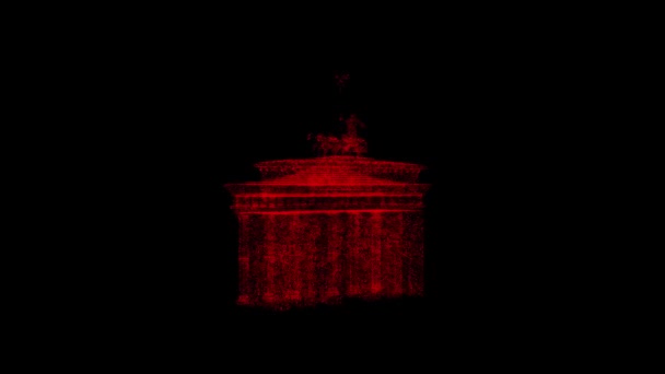 Berlini Brandenburgi Kapu Fekete Alapon Forog Tárgy Vörös Villogó Részecskékből — Stock videók