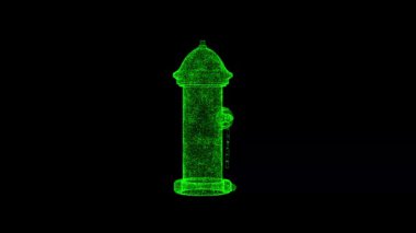 Yangın musluğu hologram teli hareket halinde. 3 Boyutlu Güzel Hazırlama.