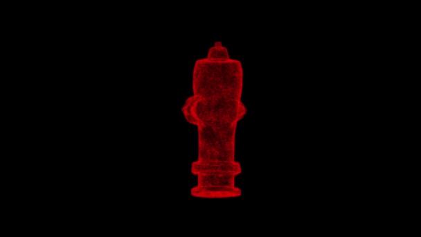 Water Hydrant Hologram Wireframe Motion Nice Rendering — Stock video