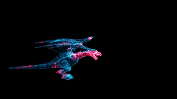 Escaneo Dragón Interfaz Escaneo Dragón Hud Dragon Analizar Concepto Anatomía — Vídeos de Stock