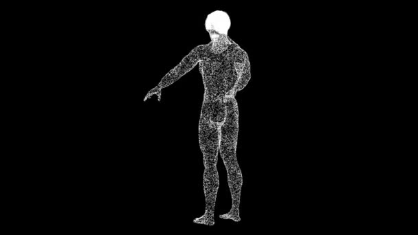 Corpul Masculin Gol Rotește Fundal Negru Conceptul Anatomiei Umane Sistemul — Videoclip de stoc