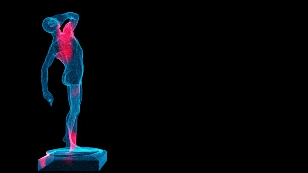 人体を通して痛みの広がり 3D解剖図について 人体の病気 痛みの解剖について バイオエンジニアリングと医療技術のコンセプト 3Dアニメーション Fps — ストック動画