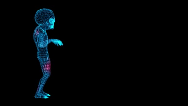 Mimozemské Skenování Futuristický Koncept Ufo Mimozemské Skenovací Rozhraní Hud Scull — Stock video